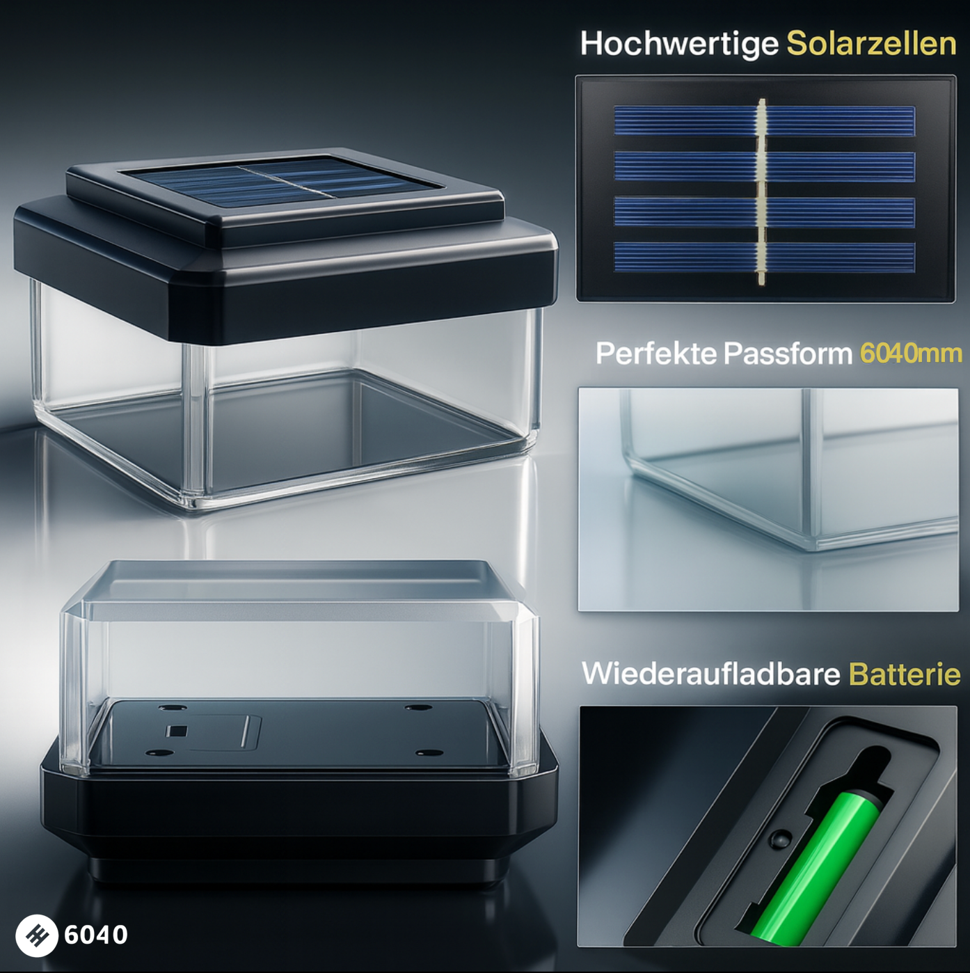 6040 Solar Zaunleuchte LED