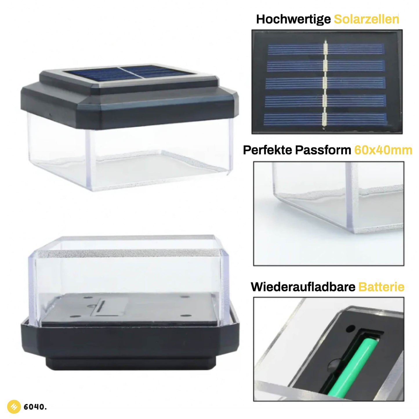 6040 Solar Zaunleuchte LED