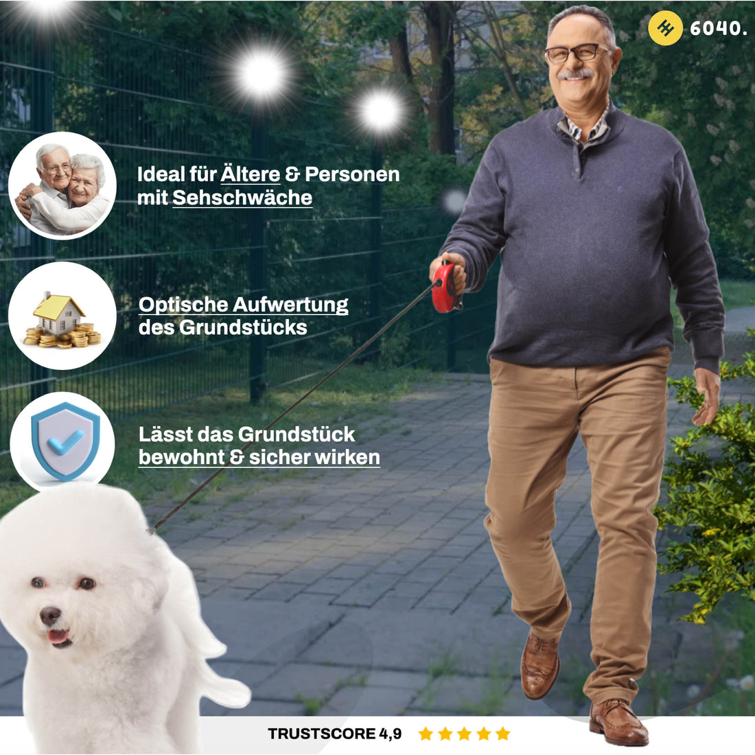 6040 Solar Zaunleuchte LED