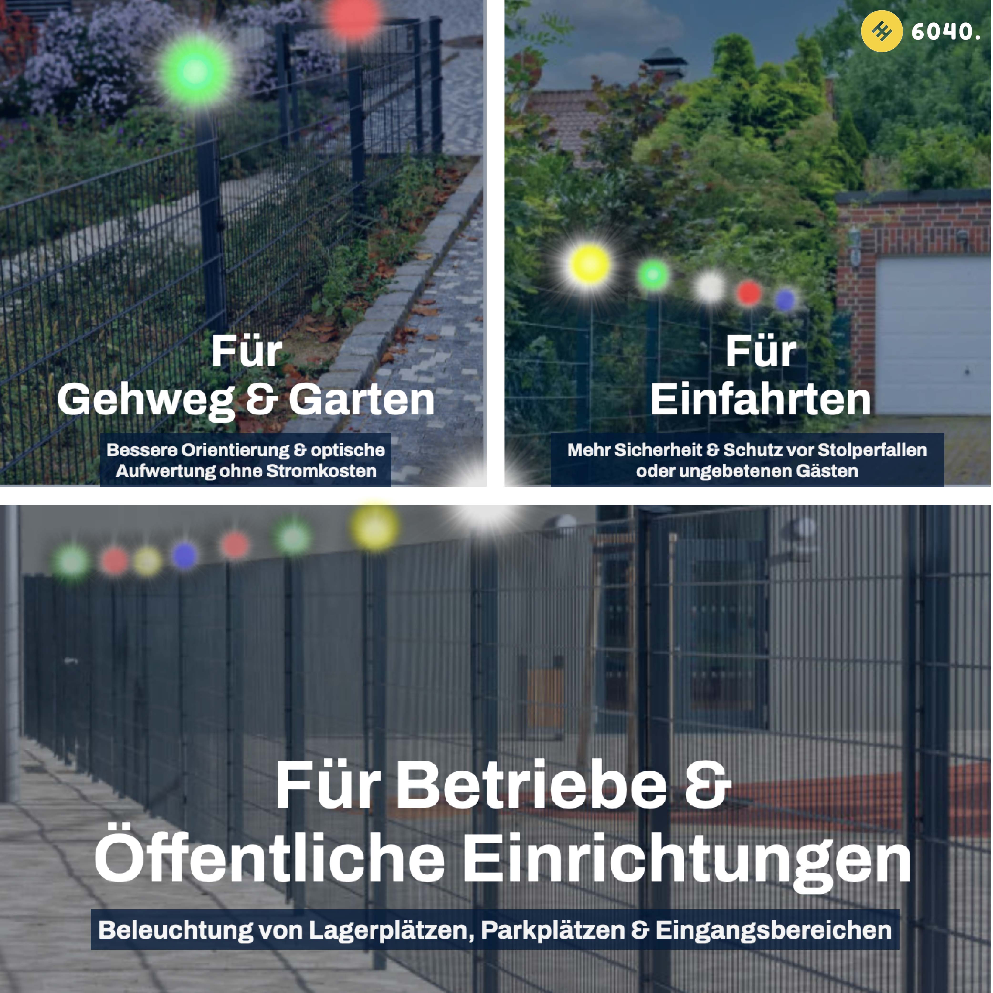 6040 Solar Zaunleuchte LED bunt